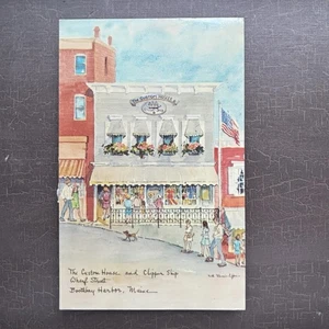 ROADTRIP POSTCARD Custom House Clipper Ship Boothbay Harbor ME Tourist Shopping - Picture 1 of 2