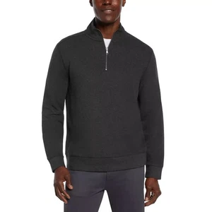 Pullover Banana Republic para hombre con cremallera de cuarto de gofre, negro, talla grande - Imagen 1 de 2