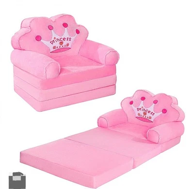 Sofá plegable para niños pequeños, princesa rosa, envío al día siguiente EE. UU.  Foto 1 de 2