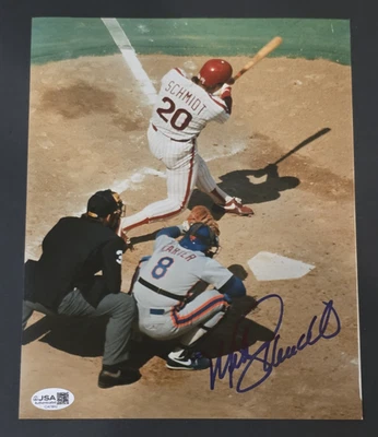MIKE SCHMIDT Signed 8x10 Photo-HALL OF FAME-PHILADELPHIA PHILLIES-JSA - Image 1 of 4