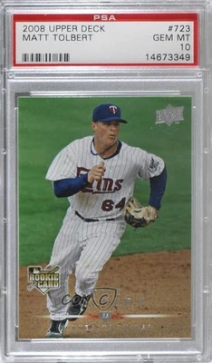 2008 Upper Deck Matt Tolbert #723 PSA 10 GEM MT - Image 1 of 2