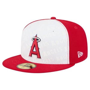 Men's New Era White/Red Los Angeles Angels Repeat 59FIFTY Fitted Hat - Picture 1 of 5