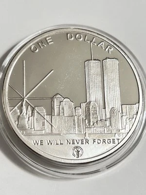 2004 Northern Marina Islands $1 Freedom Tower WTC Comm. Silver Clad Coin 100 MIL - Image 1 of 4