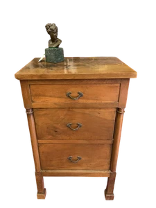 Antiguo gabinete mesita de noche Empire Dell' 800 IN nogal con volquete plano - Imagen 1 de 12
