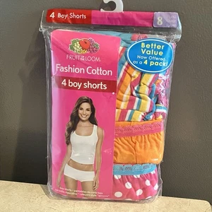 Fruit Of The Loom Fashion Cotton Boy Shorts 4 Pack Size 8 (XL) RETIRED - Picture 1 of 8