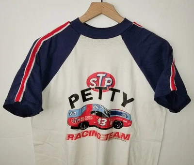 Vintage 70s Richard Petty Racing Team T-Shirt STP Nascar Ringer Single Stitch MD - Image 1 of 4