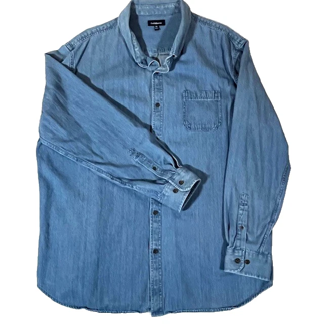 Croft&Barrow Shirt Men's 2XL Denim Blue Long Sleeve 100% Cotton Button-Down - Image 1 of 4