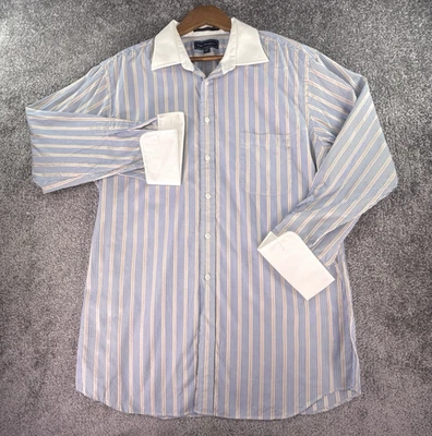 Paul Fredrick Shirt Men's 17 1/2-34 Trim Fit Imperial 100's Two Ply Cotton Dobby - Image 1 of 4