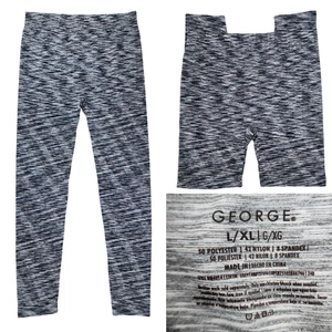 George Damen große XL 26x25" dehnbare schwarz & weiß enge Kompressionsleggings - Bild 1 von 9