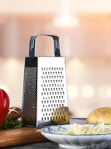 4 Sided Box Cheese Grater Stainless Steel 8 Inch Kitchen Vegetable SlicerCutter. - Picture 1 of 7