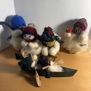 Juego De Colección De 5 Corbins Wooly Primitive Muñecos De Nieve Coleccionables Vacaciones De Navidad - Imagen 1 de 14