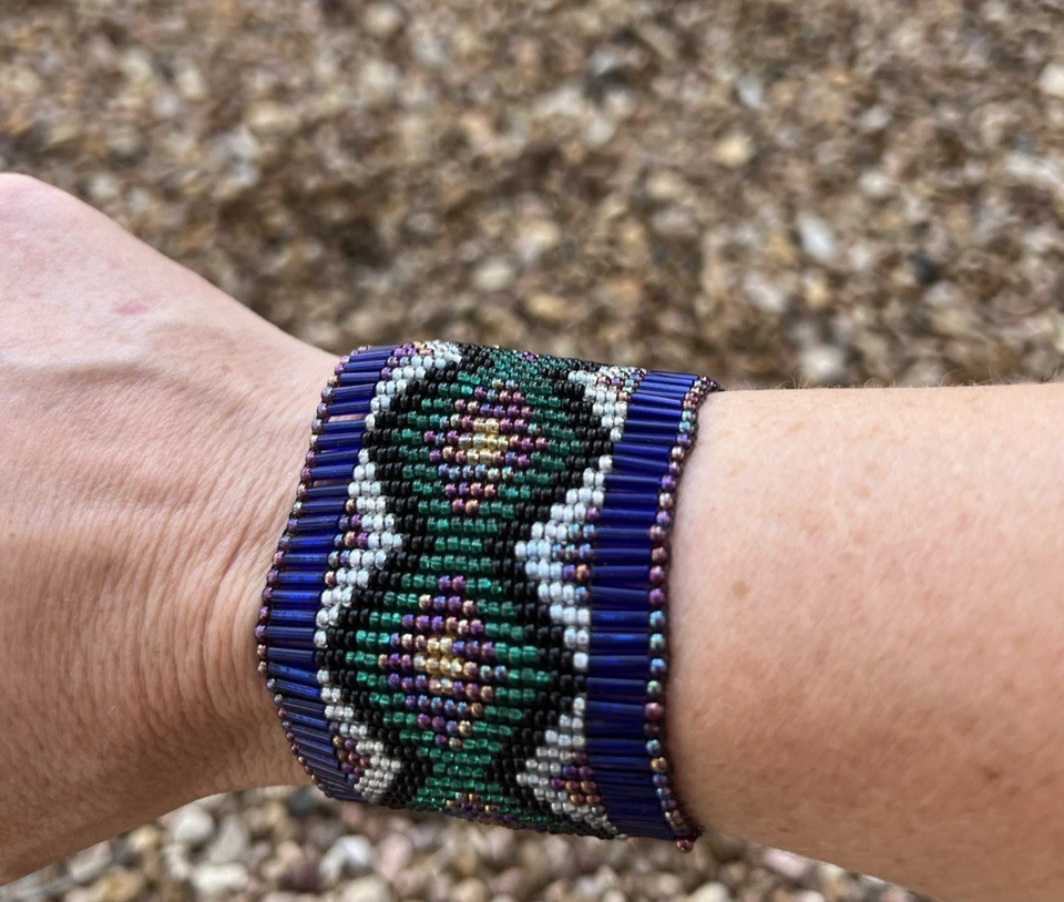 Pulsera hecha a mano con cuentas azteca del suroeste festival boho joyería artesanal Foto 1 de 4