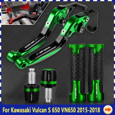 CNC Brake Clutch Levers Handlebar Grip For Kawasaki Vulcan S 650 VN650 2015-2018 - Image 1 of 4