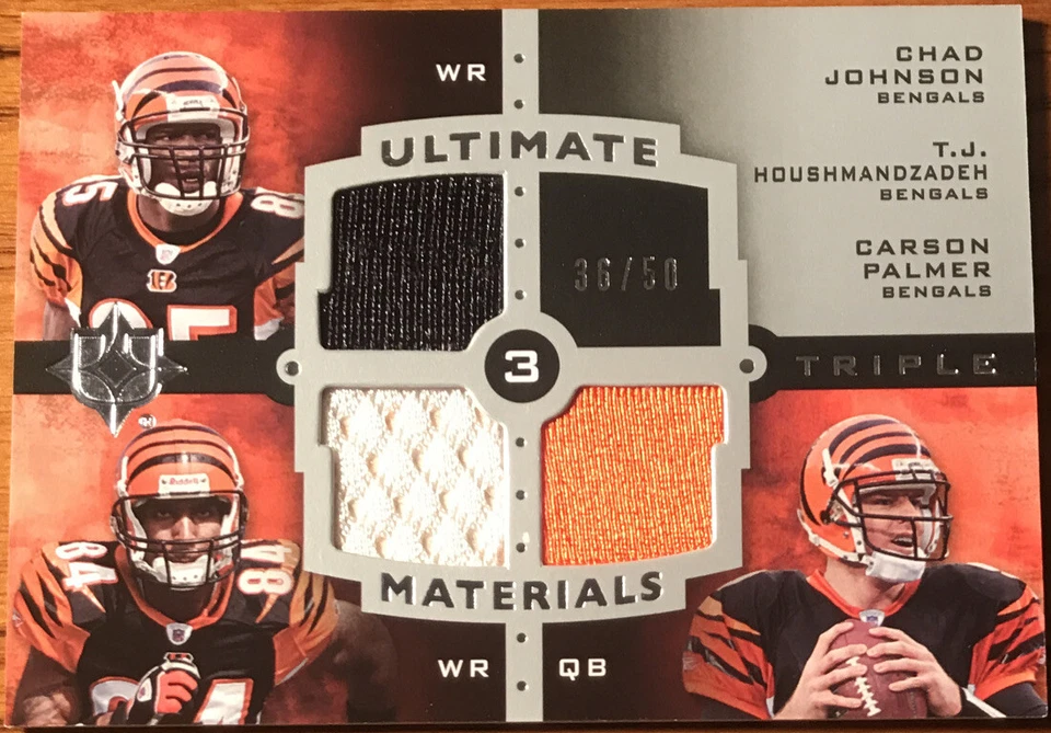 2007 Ultimate Collection Materials Triple Jhnsn/Hshmndzdh/Plmr #UTM-7 #’d 36/50 - Image 1 of 3