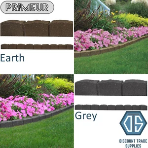 Primeur Flexi Curve Lawn Edging 1.2m Roman Stone Border Garden Graphite or Earth - Picture 1 of 7