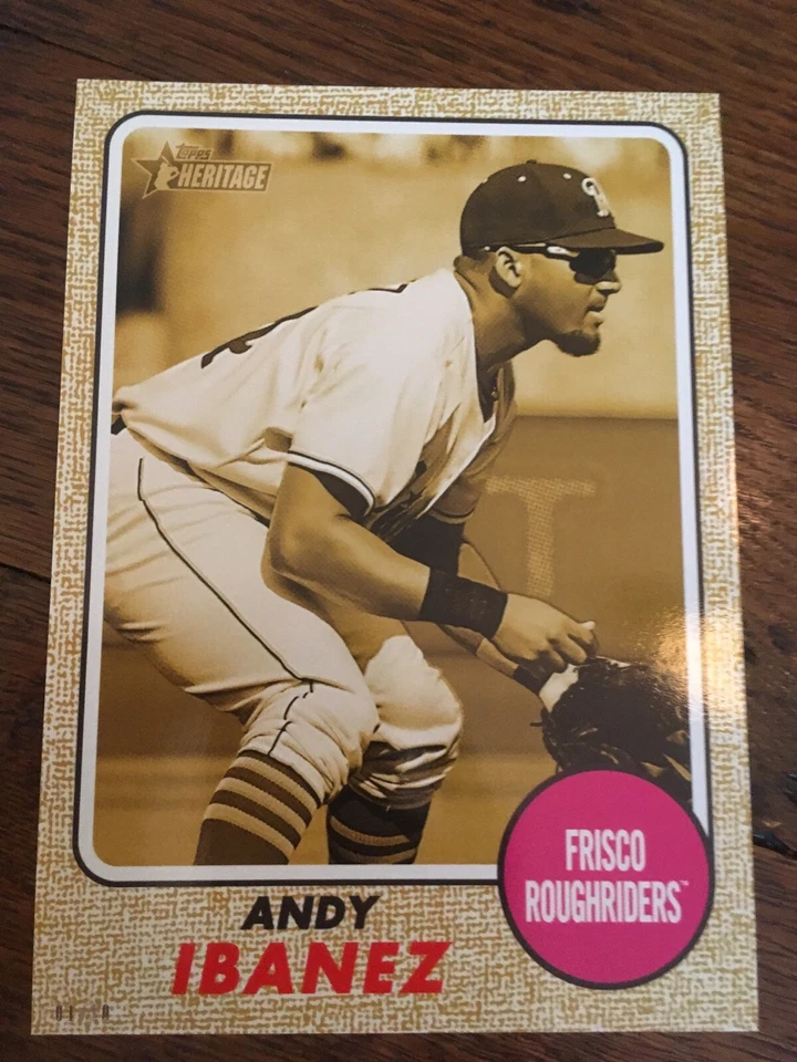 2017 Heritage Minor League Jumbo 5x7 Andy Ibanez RailRiders 117 #'d 01/10 Gold - Image 1 of 1