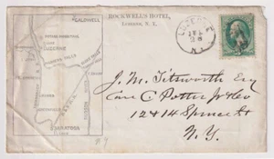 Cubierta de mapa ilustrada del ferrocarril Adirondack E3056: 1879, Luzerna, Nueva York - Imagen 1 de 1