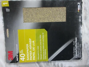 3M Sandpaper, 32118, 9 in x 11 in, 40 Grit, 5 sheets per pack 40 Grit - Picture 1 of 1