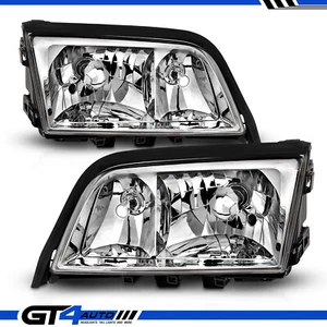 For 94-00 Mercedes Benz W202 C-Class C220 C230 C280 C36 C43 Chrome Headlight Set - Picture 1 of 4