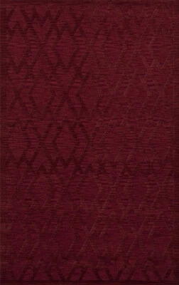 Red Diamond Lines Criss-Cross Bordered Transitional Area Rug Geometric DV1 - Image 1 of 2