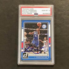 2015-16 Panini Donruss #10 Hollis Thompson Signed AUTO 10 PSA Slabbed 76ers