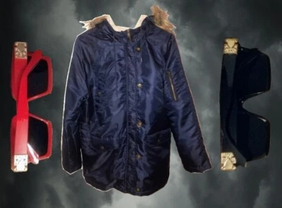 2) pairs Handmade R&B sunglasses red black gold + Ambiance Parka Fur Jacket Coat - Image 1 of 4