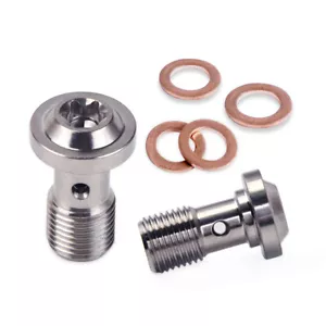 2pcs Brake Oil Hose Pipe Screws Bolts T40 Flange For Husqvarna TC250 2014-2019 - Foto 1 di 8