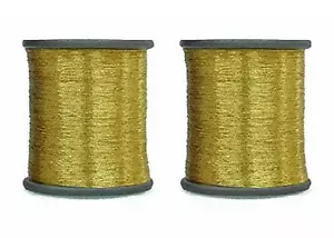 Zari Thread for Embroidery, Sewing ,Jewelry Making, Gold Color, 100MTR - 2 Spool - Picture 1 of 3