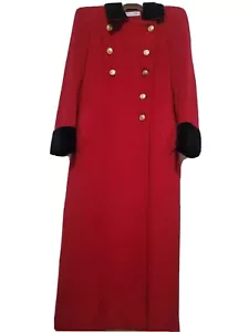 Red Christian Dior Winter Coat Size 12 - Picture 1 of 12