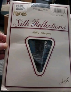 Hanes Silk Reflections Silky Opaque Pantyhose Pewter 743 Size E-F  - Picture 1 of 7