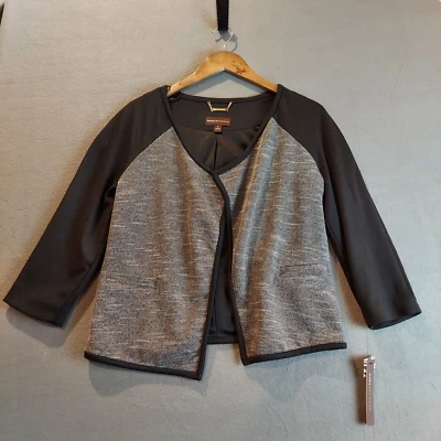 Dana Buchman новый с Ярлыками 8 черный и белый открытый передней драпировки куртка B135 - Изображение 1 из 4