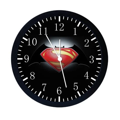 Superman Batman Wall Clock 12" Large Personalized option with adding names E22 - Image 1 of 4