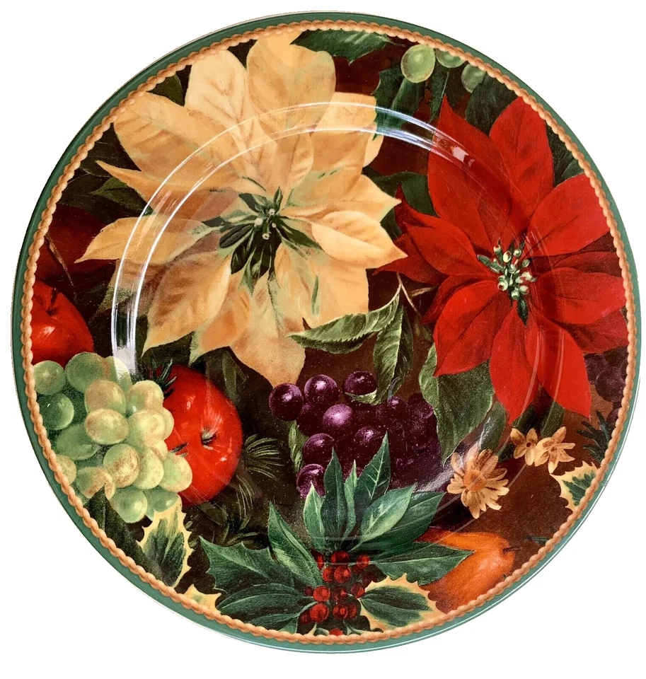 Hallmark Home Christmas Sakura HOLIDAY ABUNDANCE Salad Dessert Plates 8 1/2” NEW - Image 1 of 4