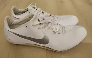 NIKE FLYWIRE 487624-101 White Silver Track Field Running Sprinting Size 15 NEW - Picture 1 of 5