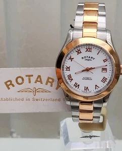 Rotary Reloj Hombre Automático Impermeable Fecha 2 Tonos Nuevo PVP £390 Regalo para Él - Imagen 1 de 24