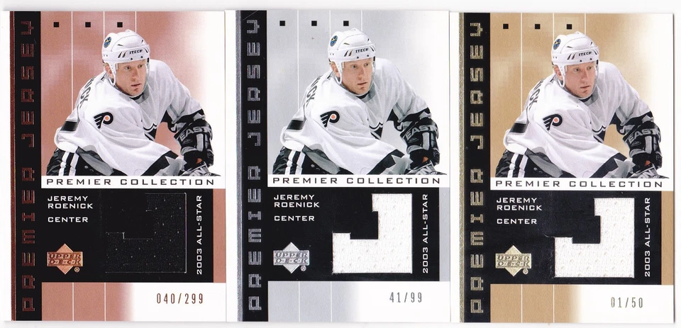 02-03 UD Premier Jeremy Roenick /99 Jersey SILVER Flyers 2002 - Image 1 of 1