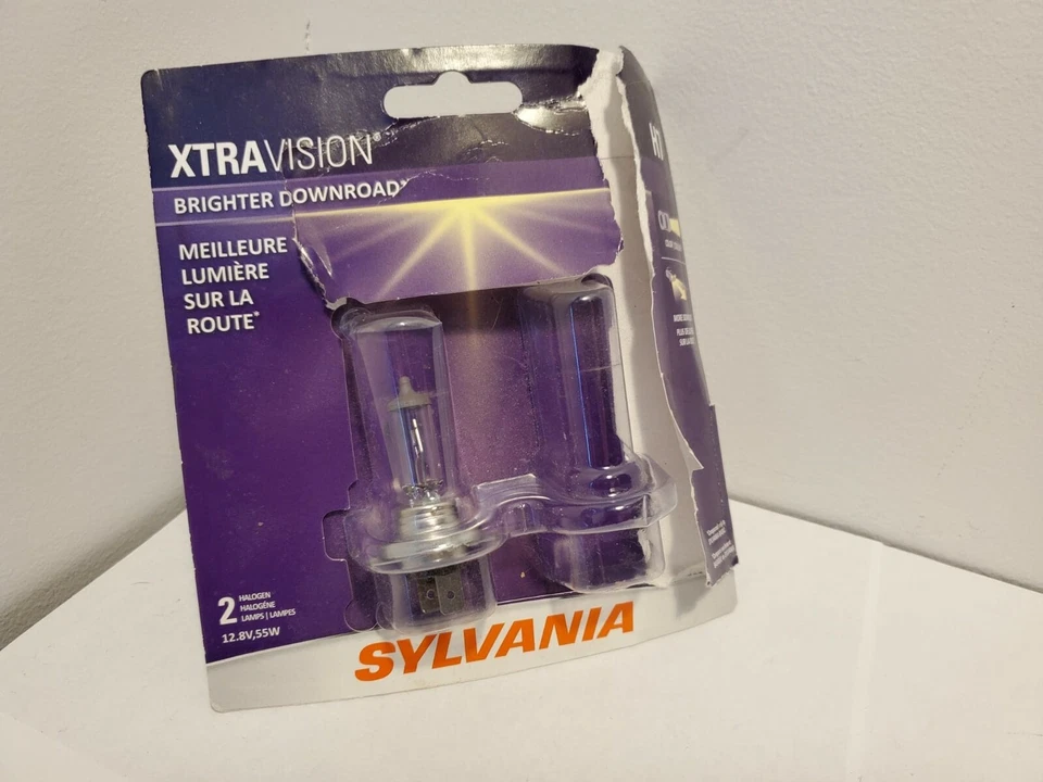 Halogen lamps 12.8V Xtravision Brighter downroad Sylvania H7 (1x only) open box  - Image 1 of 4