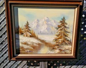 Herb Parnall Framed 20"H x 24"W Landscape Vintage Oil Painting - Picture 1 of 11