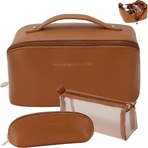 zaleeta 3 Stück Reise Make-up Tasche Tragbar Große Kapazität Kosmetiktaschen für Frauen - Bild 1 von 7