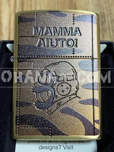 Zippo Oil Lighter Porco Rosso Mamma Boss Gold Brass Studio Ghibli Japan JP - Imagen 1 de 8