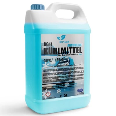 DTP-SOFT 5L KÜHLERFROSTSCHUTZ BLAU AG11+ KÜHLMITTEL -40°C VW BMW MINI OPEL PREMIUM