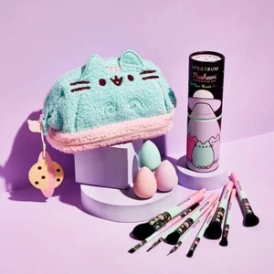 Spectrum Collections PUSHEEN Cat Makeup Brush Bundle 10pcs Brush Set Sponges Bag - Picture 1 of 8