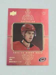 2021-22 Upper Deck Series 1 Sebastian Aho Honor Roll Red Rainbow HR-29 - Picture 1 of 2