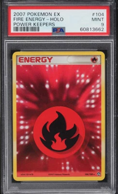 2007 POKEMON EX POWER KEEPERS FIRE ENERGY #104 HOLO FOIL PSA 9 MINT #60813662 - Image 1 of 2