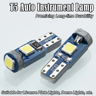 10X T5 Led Bulb Car Lights Mini Auto Motorcycle Dashboard Light 12v 3smd License - Image 1 of 4