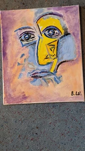 ORIGINAL AVANTGARDE ÖLGEMÄLDE " Pablo Picasso 15 ", signiert - Bild 1 von 3