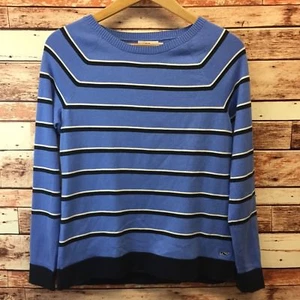 Maglione girocollo donna Vineyard Vines blu, nero, bianco a righe. Taglia Media. - Foto 1 di 5