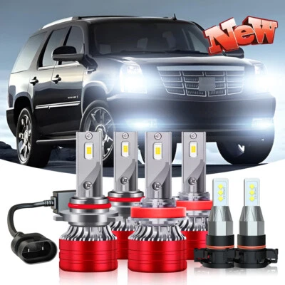 Combo de lâmpadas de neblina para Cadillac Escalade 2007-2014 farol de LED feixe alto e baixo + - Imagem 1 de 4