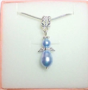 Guardian Angel Necklace made with Swarovski Pearl Elements in Gift Box & Bag - Picture 1 of 2