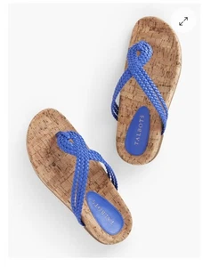 Talbots MARCI BRAID SANDALS EUC Womens Size 9M purple/blue Flip Flop - Picture 1 of 8